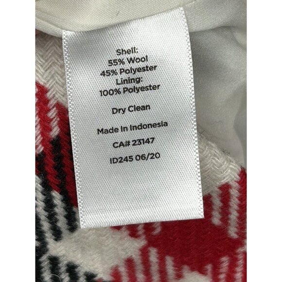 Talbots Skirt Size 6 Wool Blend Red Black Plaid Side Zip Above Knee Preppy - Picture 5 of 10